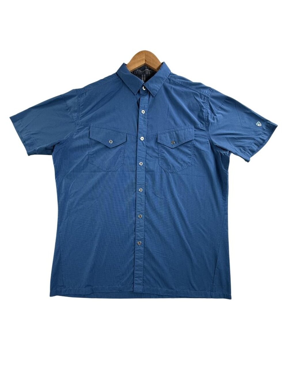 Kuhl Men's Short Sleeve Button-Down Shirt in Blue